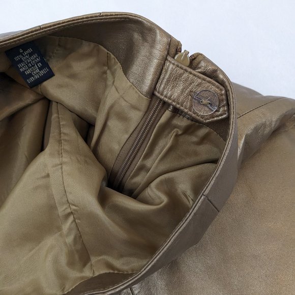 Champaign Gold 100% Lamb Leather Pants - Picture 11 of 13